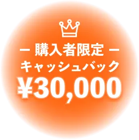 30000円キャッシュバック